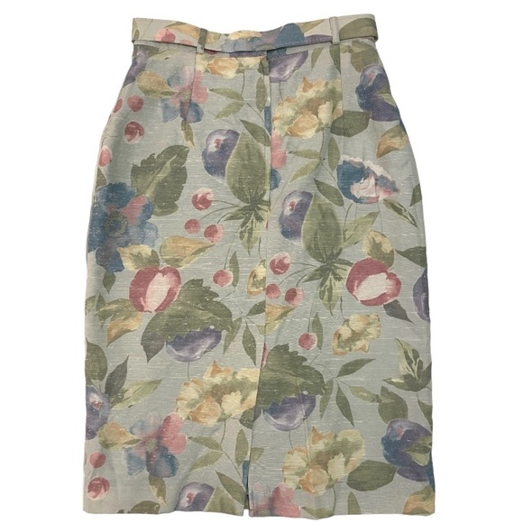 St Roma Vintage Floral Belted Skirt - Picture 4 of 8